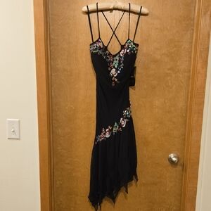 Black Floral Embellished Dress - NWT
